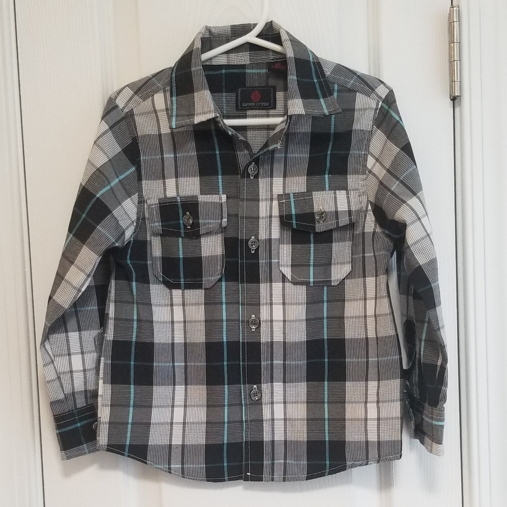 Swiss Cross button down collared shirt